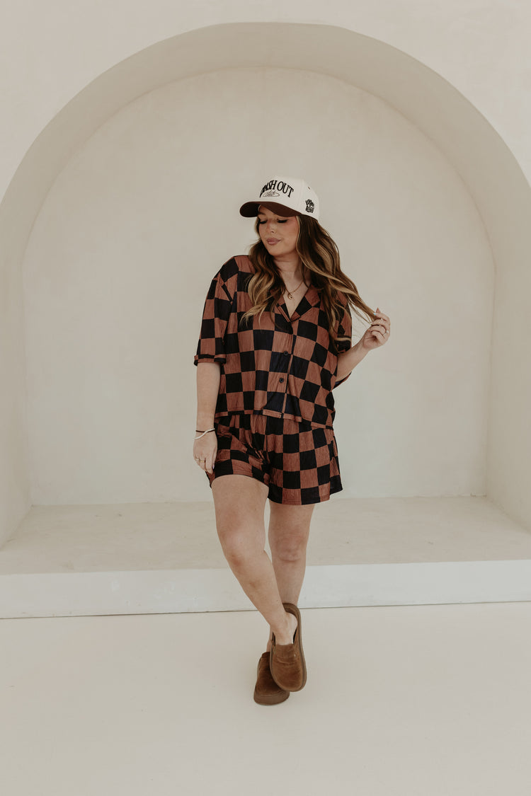 Black and Brown Checkmate SHORTS