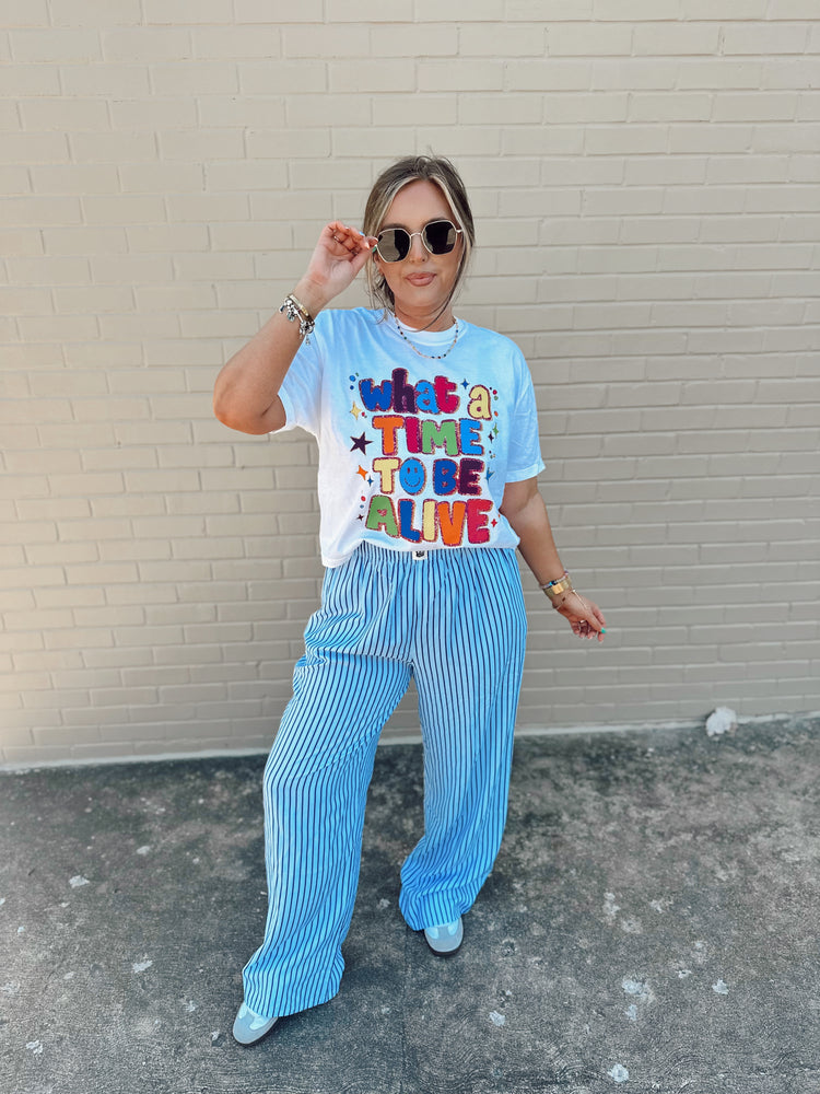 Baby Blue Stripe Boxer Pants