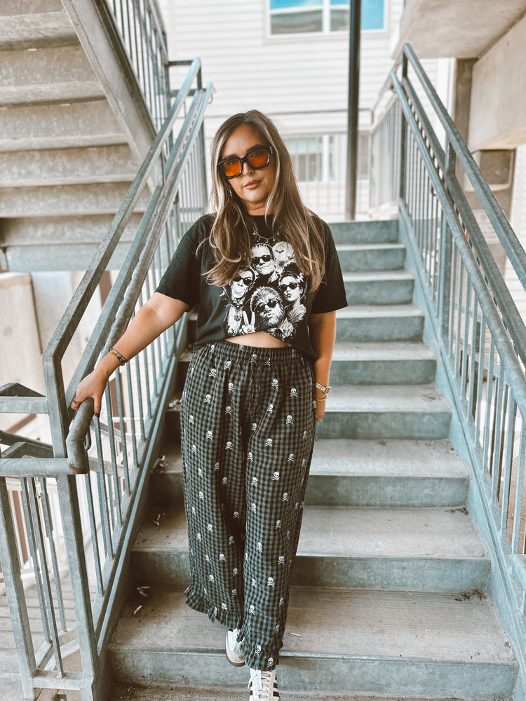 Skull & Crossbones Cropped Ruffle Boxer PANTS