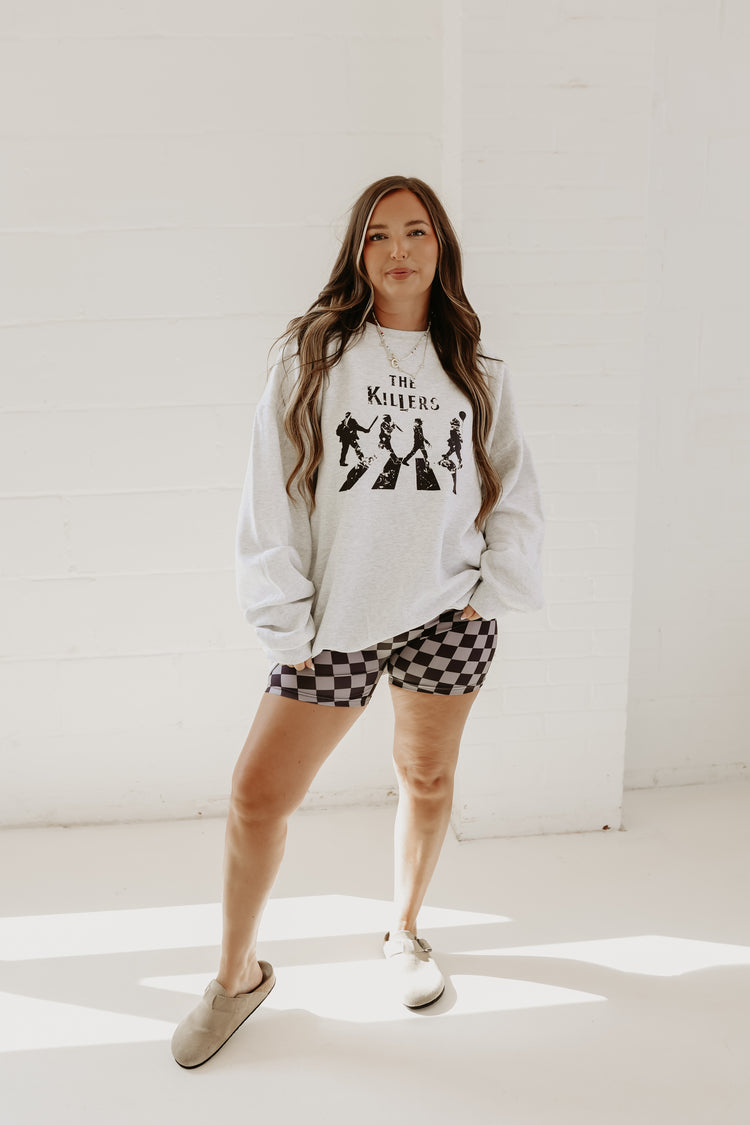 Baby Check Biker Shorts (Grey & Black)