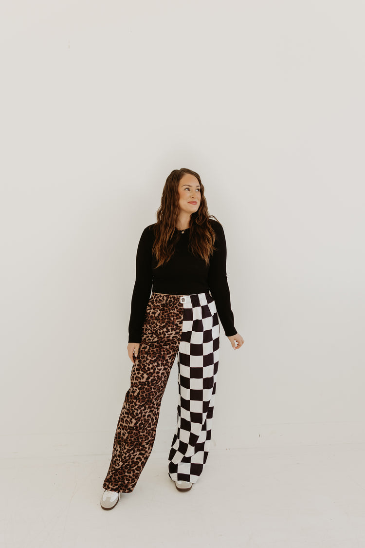 Leopard X Check BOXER PANTS