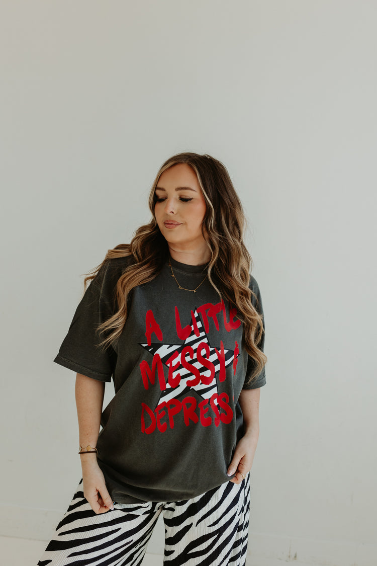 Red zebra messy & depressy