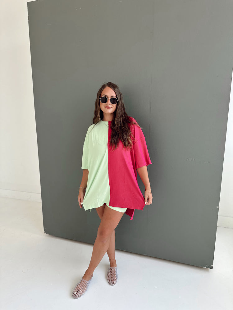 WATERMELON SUGAR SPLICED RIBBED CATLYN SET