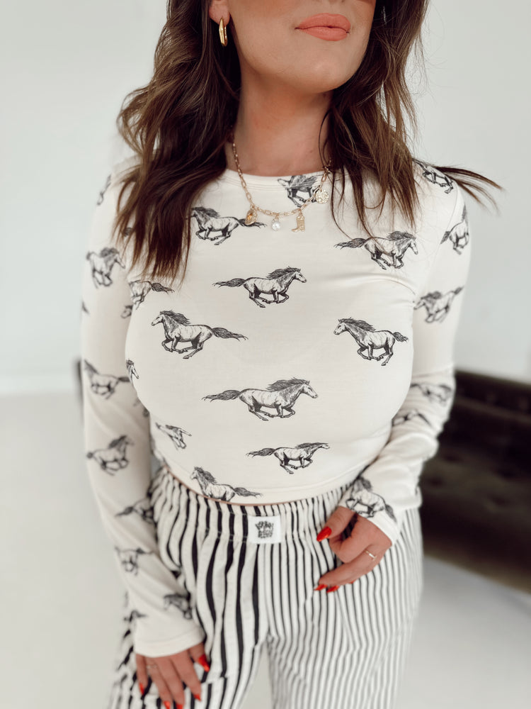 Horse Silky Soft Long Sleeve Baby tee