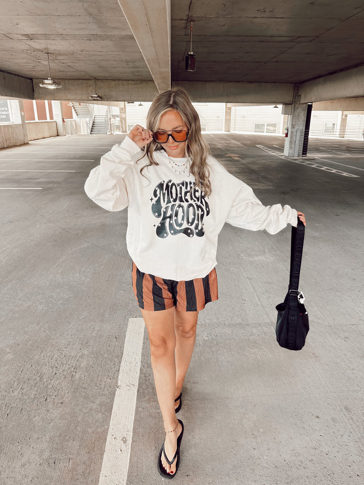 Black & Brown Striped Flowy SHORTS