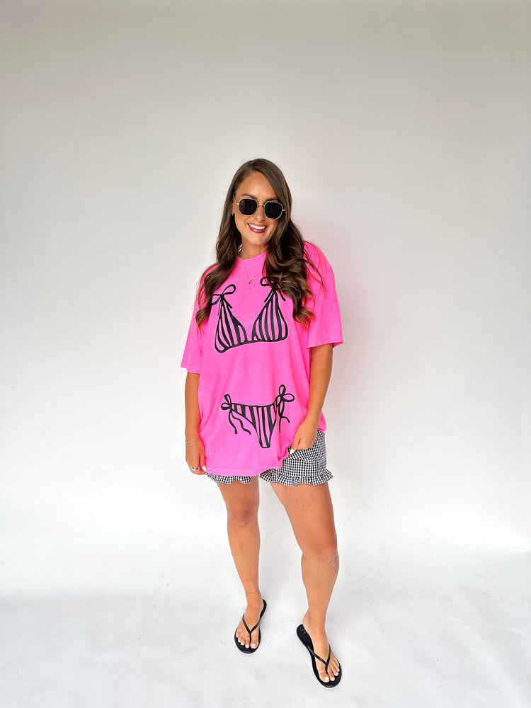 HOT PINK BIKINI GRAPHIC TEE