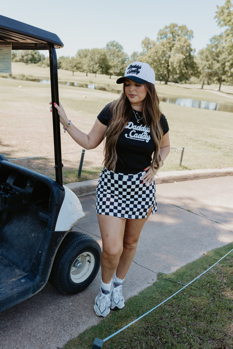 Daddy’s Caddy (black w/ white letters)