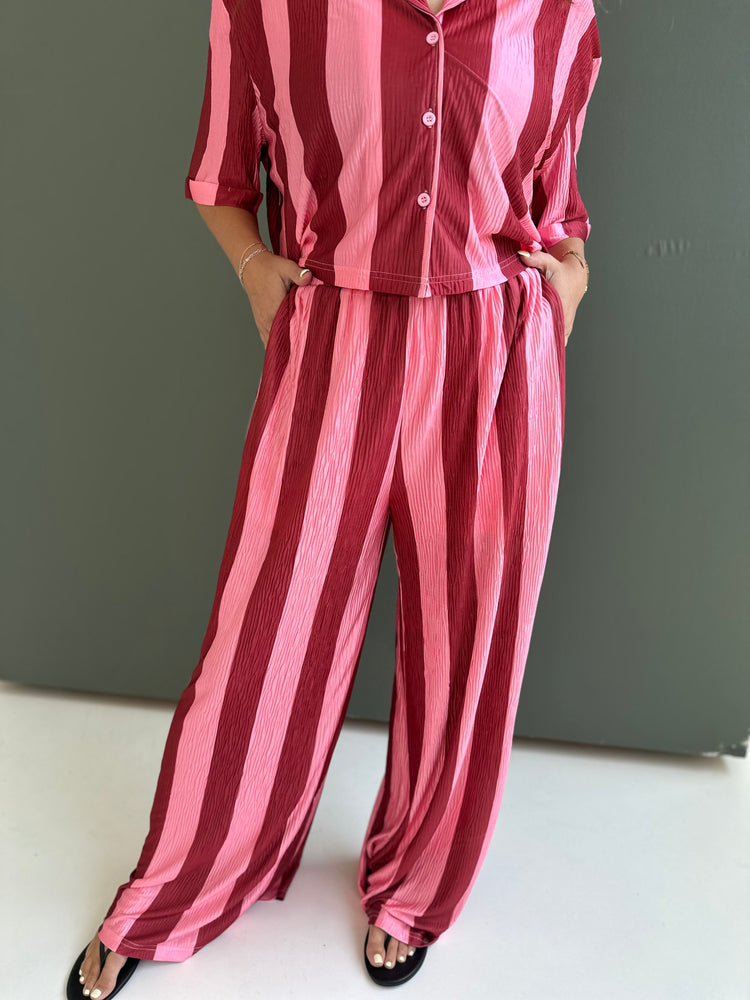 Raspberry Striped Flowy PANTS