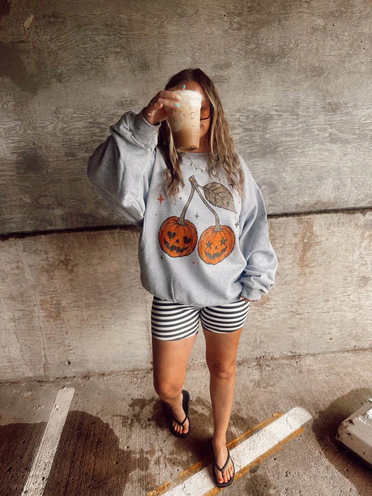 Pumpkin Cherries Sweatshirt (Sport Grey)