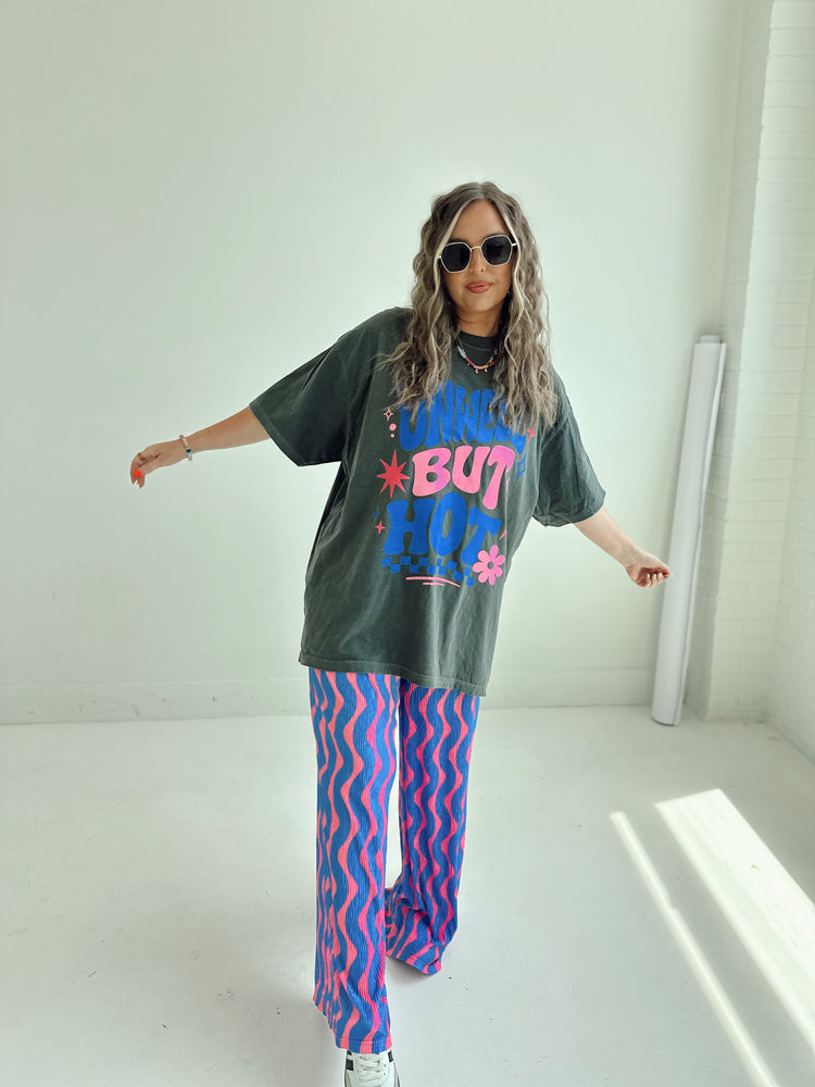 Blue X Pink wavy Flowy PANTS