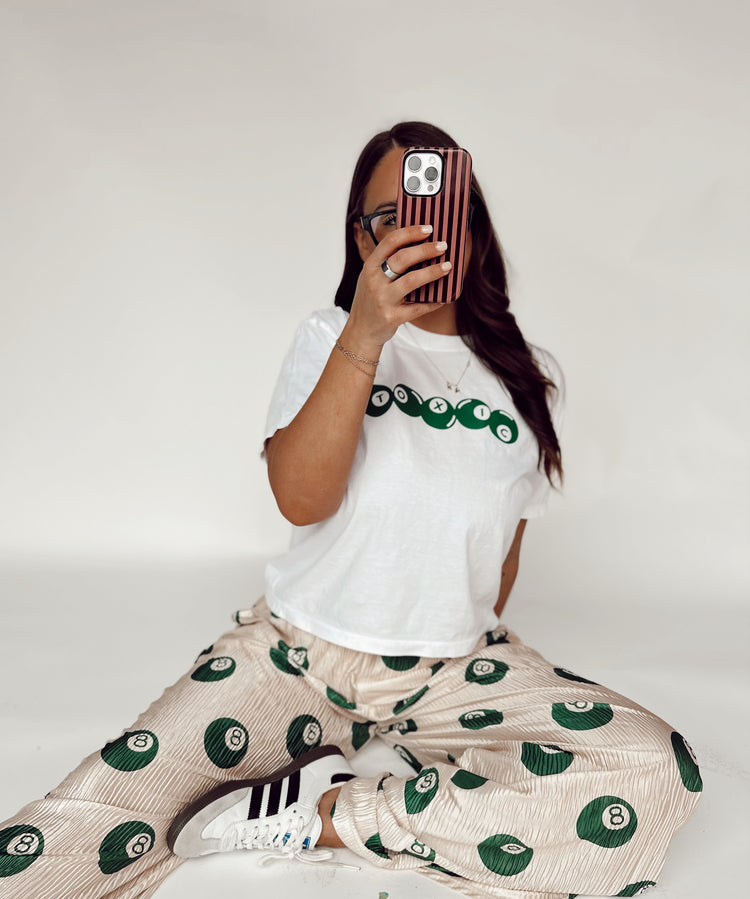 Toxic 8ball Graphic WHITE (cropped or full length)
