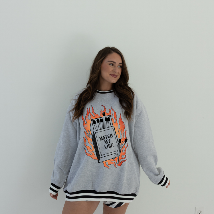 B&W CUFFED ASH LUX CREW