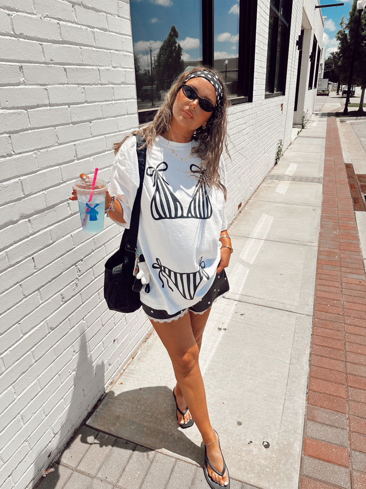Striped Bikini Graphic tee
