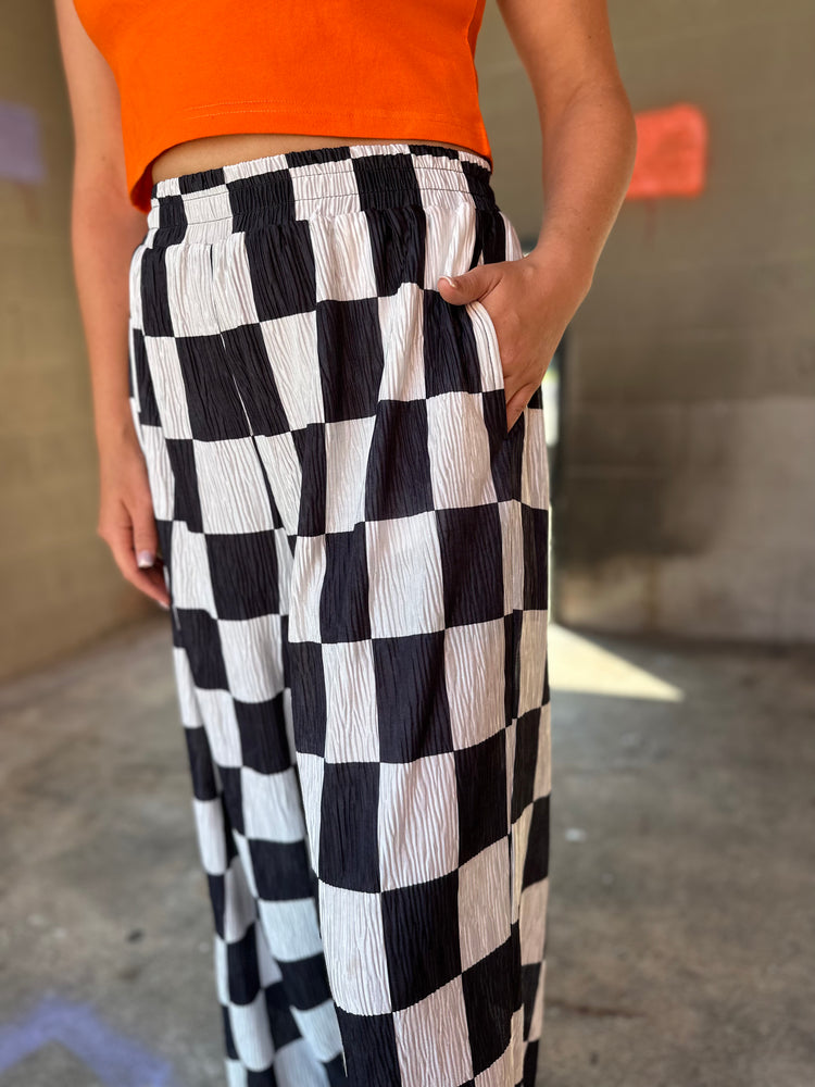 CHECKMATE WIDE LEG PANT (B&W)