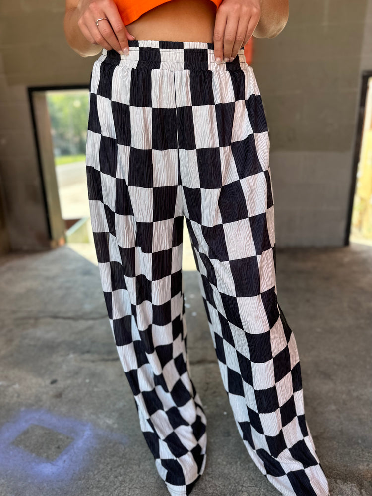 CHECKMATE WIDE LEG PANT (B&W)