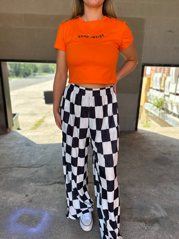 CHECKMATE WIDE LEG PANT (B&W)