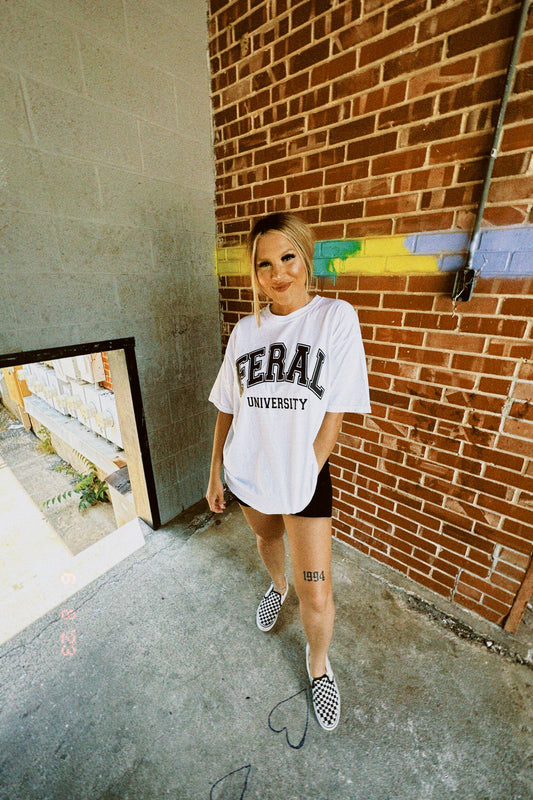 FERAL UNIVERSITY TEE (white)