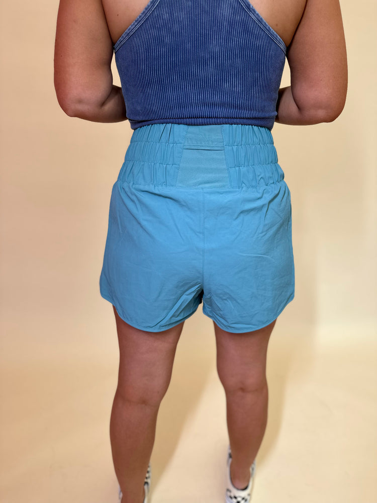 Feelin Good Athletic Shorts (Dusty Teal)