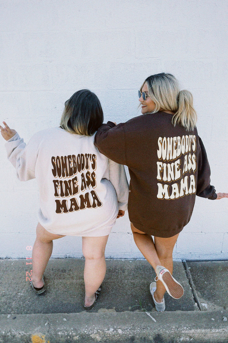 Fine Ass Mama Oversized Crew (Sand)