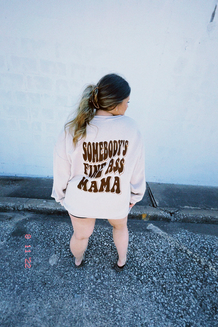 Fine Ass Mama Oversized Crew (Sand)