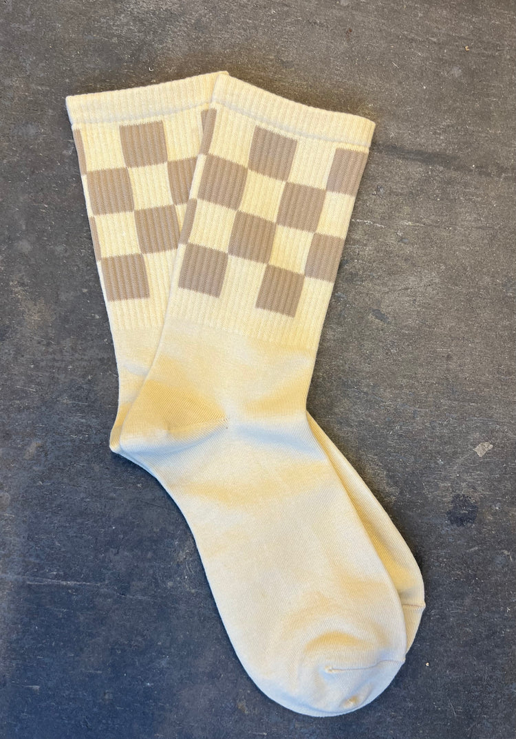 Checkered Socks (Tan)